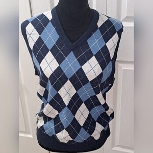 Old Navy Argyle Diamond Pattern Knit Sleeveless Vest